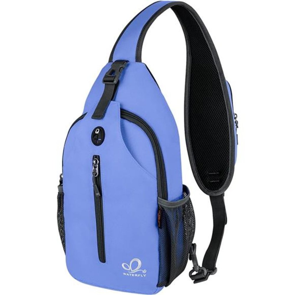Crossbody Sling Backpack Sling Bag Travel Hiking Chest Bag Z-Sea Blue
